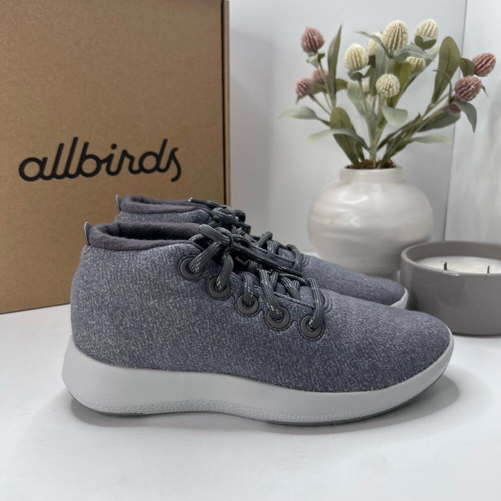 Allbirds Wool Runner-up Mizzles Water-Repellent Sneakers Medium Gray Women 8 NWB